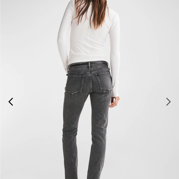 Rag & Bone Dre Low-Rise Slim Boyfriend Jeans, Size 29, Washed-Out Black - Picture 8 of 10